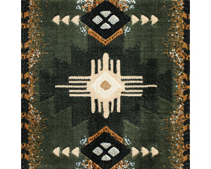 BLNK Mohave Collection Southwestern Style Olefin Traditional Area Rug with Jute Backing - Sage, 2'W x 3'L