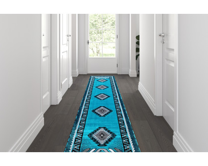 BLNK Ventana Collection Southwest Olefin Area Rug with Jute Backing