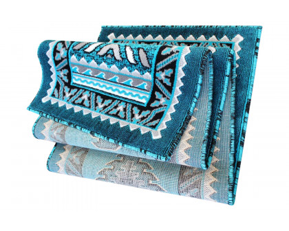 BLNK™ Ventana Collection Southwest Olefin Area Rug with Jute Backing - Turquoise, 2'W x 10'L