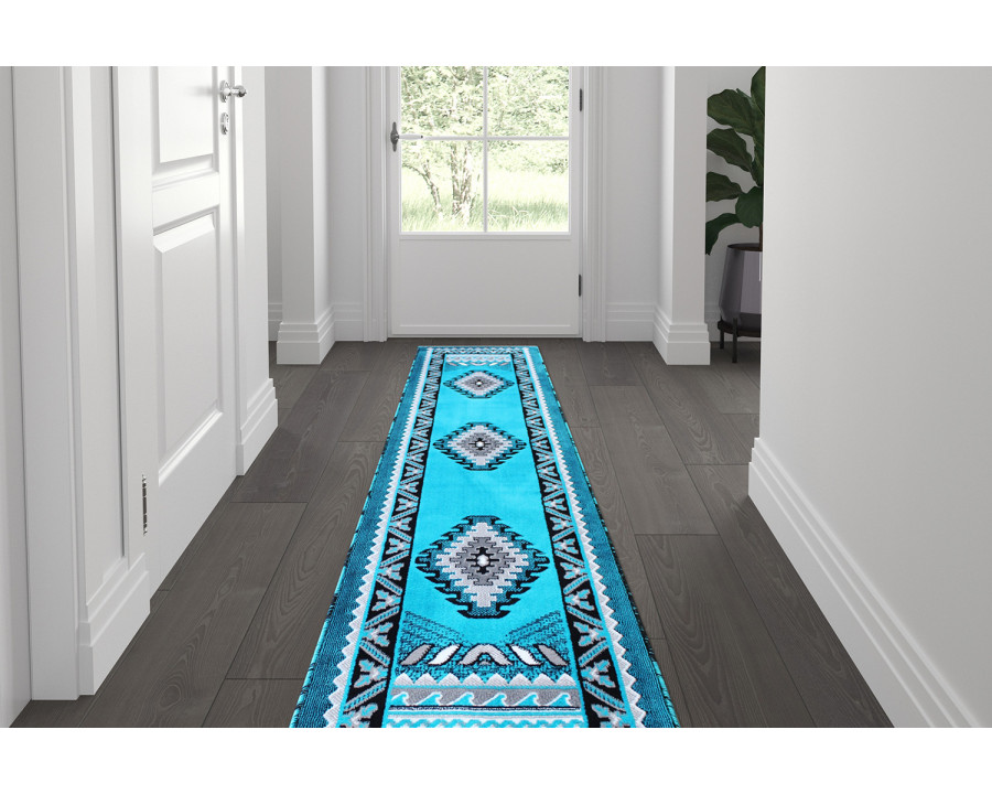 BLNK - Ventana Collection Southwest Olefin Area Rug with Jute Backing