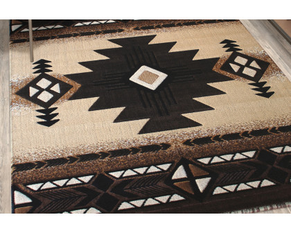 BLNK - Mohave Collection Southwestern Style Olefin Traditional Fibers Area Rug with Jute Backing