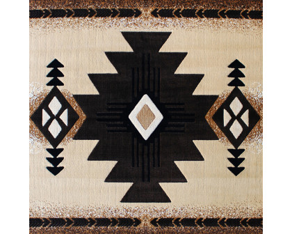 BLNK Mohave Collection Southwestern Style Olefin Traditional Fibers Area Rug with Jute Backing - Brown, 5'W x 7'L