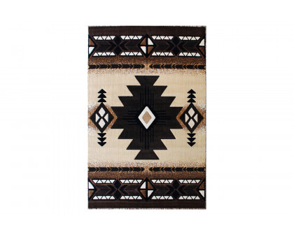 BLNK Mohave Collection Southwestern Style Olefin Traditional Fibers Area Rug with Jute Backing - Brown, 8'W x 10'L