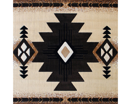 BLNK Mohave Collection Southwestern Style Olefin Traditional Fibers Area Rug with Jute Backing - Brown, 8'W x 10'L