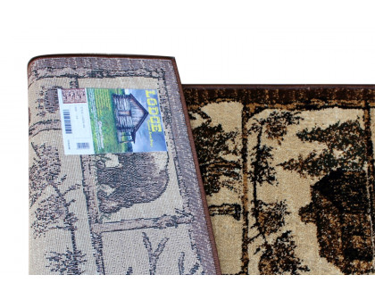 BLNK Vale Collection Olefin Rustic Wildlife Themed Area Rug with Jute Backing - 2'W x 7'L