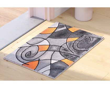 BLNK - Jubilee Collection Abstract Olefin Pattern Area Rug with Jute Backing