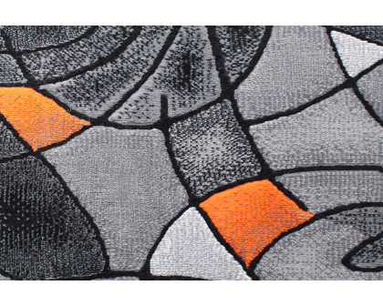 BLNK Jubilee Collection Abstract Olefin Pattern Area Rug with Jute Backing - Orange, 2'W x 3'L