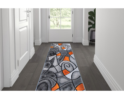 BLNK Jubilee Collection Abstract Olefin Area Rug with Jute Backing