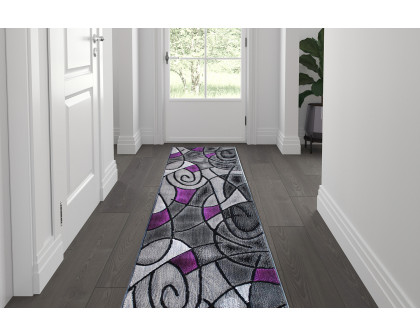 BLNK Jubilee Collection Abstract Olefin Area Rug with Jute Backing