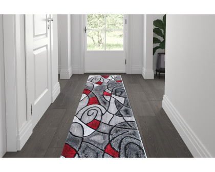 BLNK Jubilee Collection Abstract Olefin Area Rug with Jute Backing