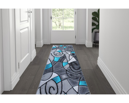 BLNK Jubilee Collection Abstract Olefin Area Rug with Jute Backing