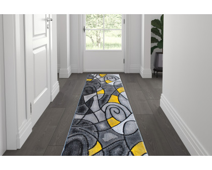 BLNK Jubilee Collection Abstract Olefin Area Rug with Jute Backing