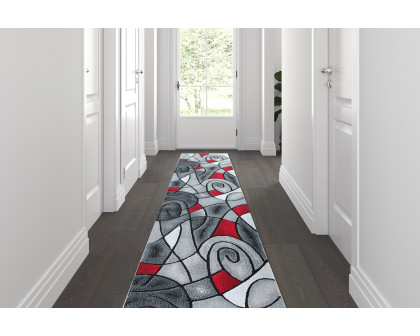 BLNK Jubilee Collection Abstract Olefin Area Rug with Jute Backing