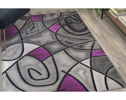 BLNK Jubilee Collection Abstract Olefin Area Rug with Jute Backing