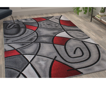 BLNK Jubilee Collection Abstract Olefin Area Rug with Jute Backing