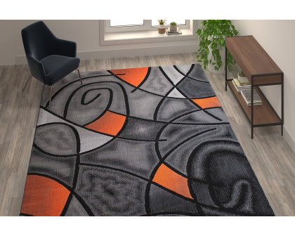 BLNK Jubilee Collection Abstract Olefin Area Rug with Jute Backing