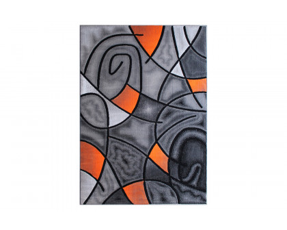 BLNK Jubilee Collection Abstract Olefin Area Rug with Jute Backing - Orange, 8'W x 10'L