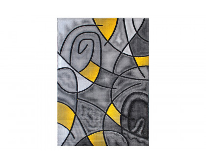 BLNK Jubilee Collection Abstract Olefin Area Rug with Jute Backing - Yellow, 8'W x 10'L