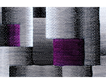 BLNK Elio Collection Olefin Color Blocked Area Rug with Jute Backing - Purple, 2'W x 10'L