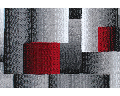 BLNK Elio Collection Olefin Color Blocked Area Rug with Jute Backing - Red, 2'W x 3'L