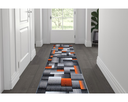 BLNK Elio Collection Olefin Color Blocked Area Rug with Jute Backing