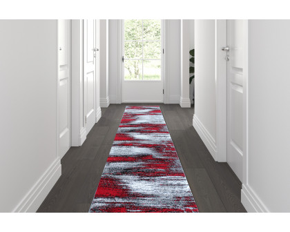 BLNK Rylan Collection Abstract Olefin Area Rug with Jute Backing