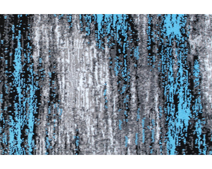 BLNK Rylan Collection Abstract Olefin Scraped Area Rug with Jute Backing - Blue, 2'W x 3'L