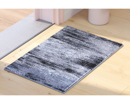 BLNK Rylan Collection Abstract Olefin Scraped Area Rug with Jute Backing - Gray, 2'W x 3'L