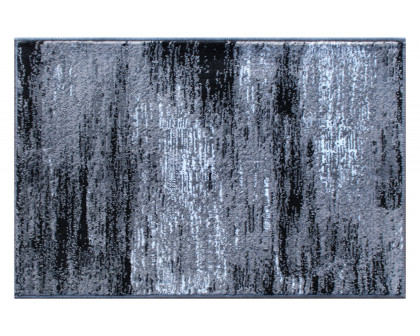 BLNK Rylan Collection Abstract Olefin Scraped Area Rug with Jute Backing - Gray, 2'W x 3'L