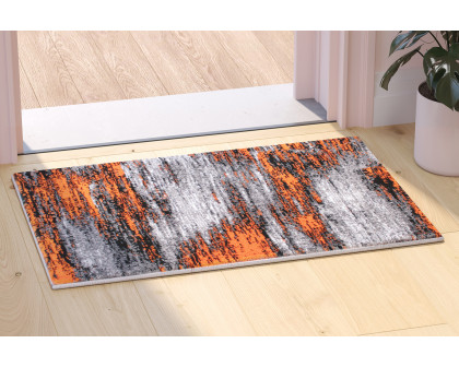 BLNK - Rylan Collection Abstract Olefin Scraped Area Rug with Jute Backing