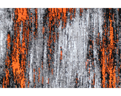 BLNK Rylan Collection Abstract Olefin Scraped Area Rug with Jute Backing - Orange, 2'W x 3'L