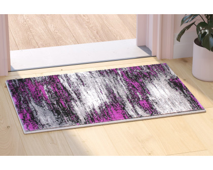 BLNK Rylan Collection Abstract Olefin Scraped Area Rug with Jute Backing