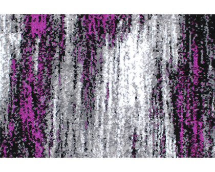 BLNK Rylan Collection Abstract Olefin Scraped Area Rug with Jute Backing - Purple, 2'W x 3'L