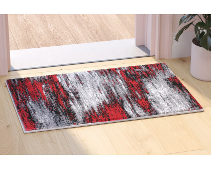 BLNK - Rylan Collection Abstract Olefin Scraped Area Rug with Jute Backing