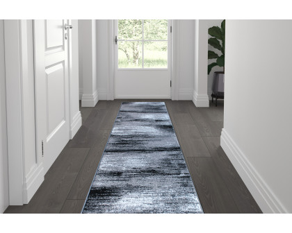 BLNK Rylan Collection Abstract Olefin Area Rug with Jute Backing