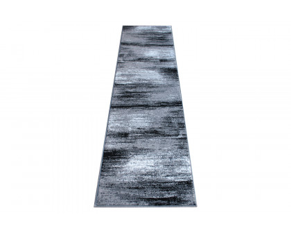 BLNK Rylan Collection Abstract Olefin Area Rug with Jute Backing - Gray, 2'W x 7'L