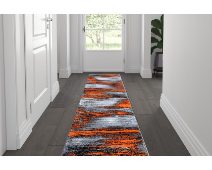 BLNK - Rylan Collection Abstract Olefin Area Rug with Jute Backing