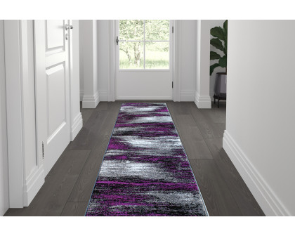 BLNK - Rylan Collection Abstract Olefin Area Rug with Jute Backing