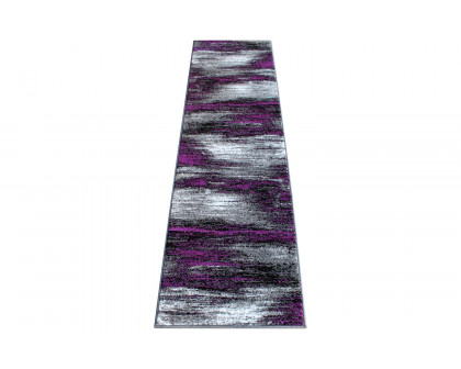 BLNK Rylan Collection Abstract Olefin Area Rug with Jute Backing - Purple, 2'W x 7'L