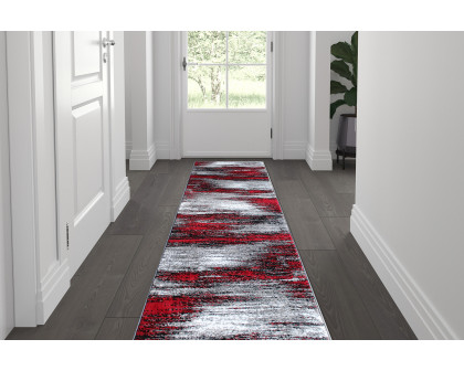 BLNK Rylan Collection Abstract Olefin Area Rug with Jute Backing