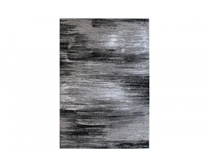 BLNK Rylan Collection Olefin Scraped Design Area Rug with Jute Backing - Gray, 5'W x 7'L