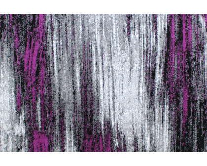 BLNK Rylan Collection Olefin Scraped Design Area Rug with Jute Backing - Purple, 5'W x 7'L