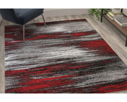 BLNK - Rylan Collection Olefin Scraped Design Area Rug with Jute Backing