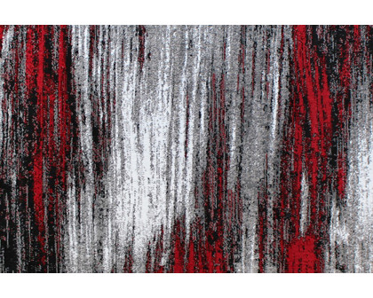 BLNK Rylan Collection Olefin Scraped Design Area Rug with Jute Backing - Red, 5'W x 7'L