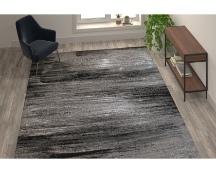 BLNK Rylan Collection Olefin Scraped Design Area Rug with Jute Backing