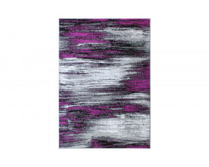 BLNK Rylan Collection Olefin Scraped Design Area Rug with Jute Backing - Purple, 6'W x 9'L