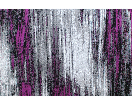 BLNK Rylan Collection Olefin Scraped Design Area Rug with Jute Backing - Purple, 6'W x 9'L