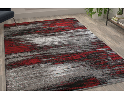 BLNK - Rylan Collection Olefin Scraped Design Area Rug with Jute Backing