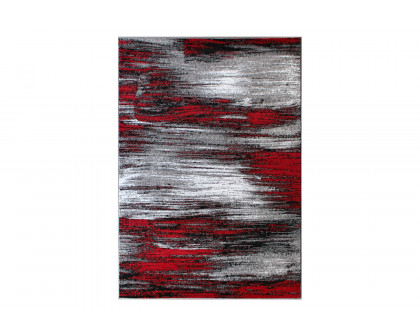 BLNK Rylan Collection Olefin Scraped Design Area Rug with Jute Backing - Red, 6'W x 9'L