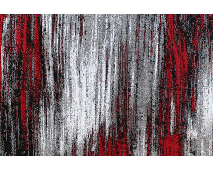 BLNK Rylan Collection Olefin Scraped Design Area Rug with Jute Backing - Red, 6'W x 9'L